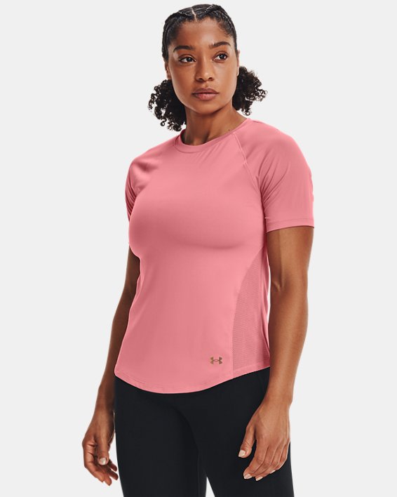 Women's UA RUSH™ HeatGear® Mesh Short Sleeve, Pink, pdpMainDesktop image number 0